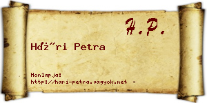 Hári Petra névjegykártya